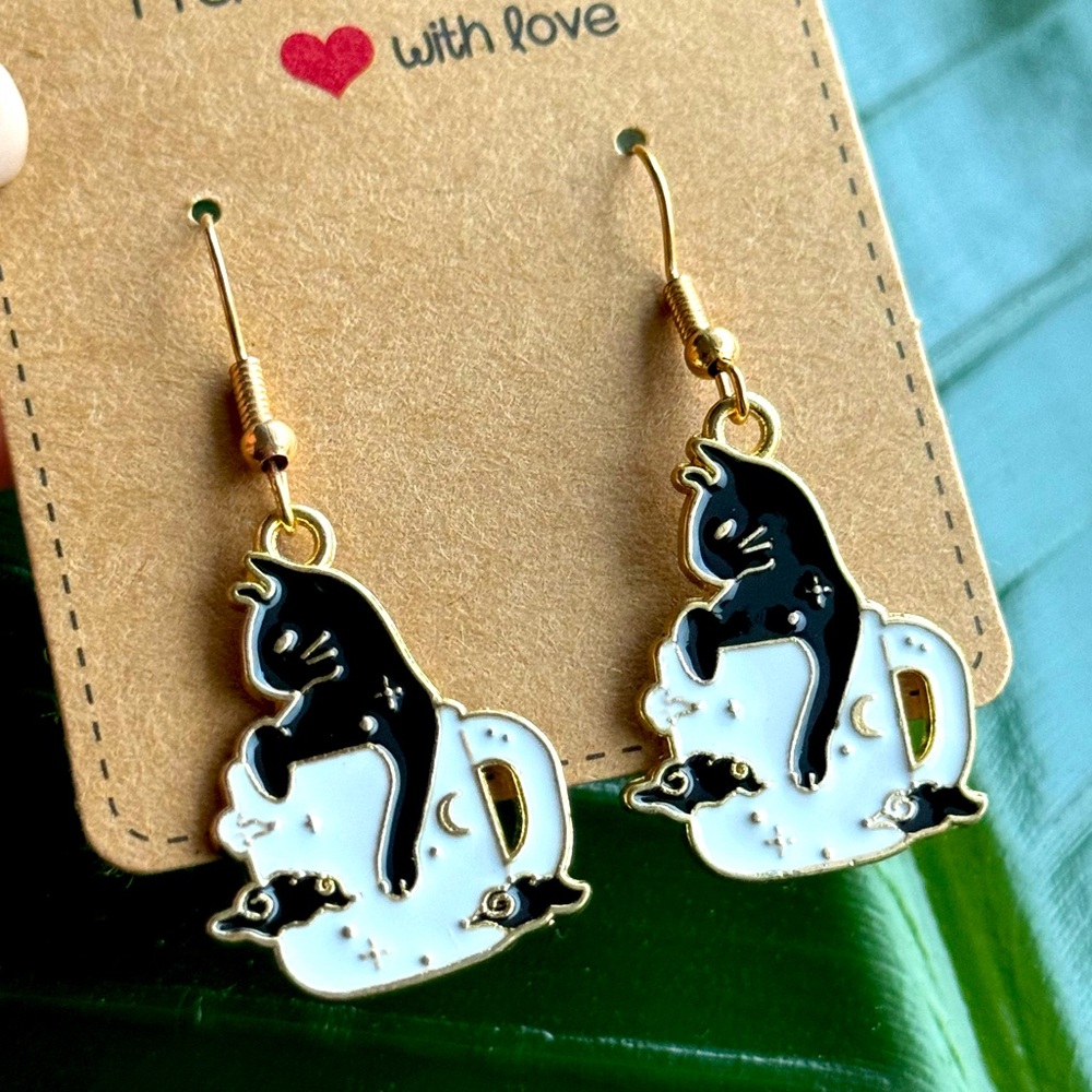 new coffee cats cute stud earrings